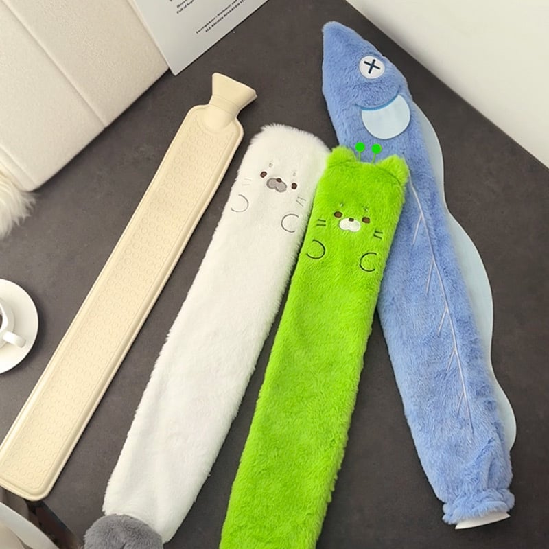 Μακρύς θερμός φιαλιδάκι νερού για κρεβάτι, παρατεταμένη πλήρωση, παχύτερο και ανθεκτικό σε εκρήξεις θερμαντικό επίθεμα, για τα πόδια κατά τον ύπνο, απλός σχεδιασμός, καουτσούκ