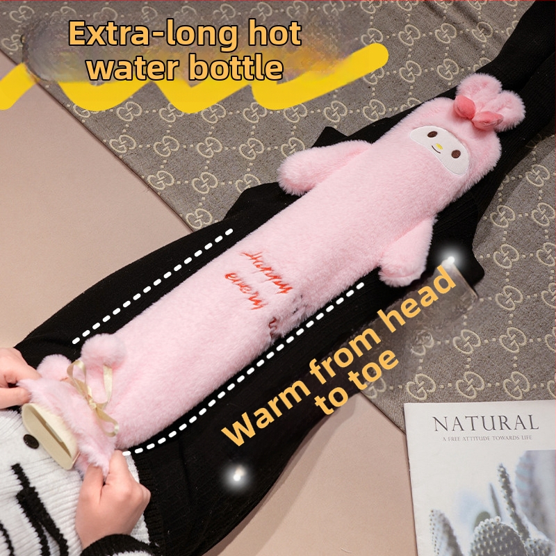 Μακρύς θερμός φιαλιδάκι νερού για κρεβάτι, παρατεταμένη πλήρωση, παχύτερο και ανθεκτικό σε εκρήξεις θερμαντικό επίθεμα, για τα πόδια κατά τον ύπνο, απλός σχεδιασμός, καουτσούκ