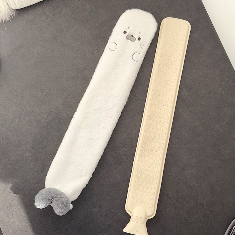 Μακρύς θερμός φιαλιδάκι νερού για κρεβάτι, παρατεταμένη πλήρωση, παχύτερο και ανθεκτικό σε εκρήξεις θερμαντικό επίθεμα, για τα πόδια κατά τον ύπνο, απλός σχεδιασμός, καουτσούκ