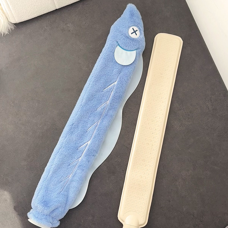 Μακρύς θερμός φιαλιδάκι νερού για κρεβάτι, παρατεταμένη πλήρωση, παχύτερο και ανθεκτικό σε εκρήξεις θερμαντικό επίθεμα, για τα πόδια κατά τον ύπνο, απλός σχεδιασμός, καουτσούκ