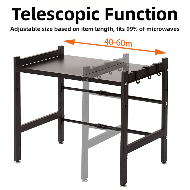 Ράφι δαπέδου για φούρνο μικροκυμάτων, πολυεπίπενο ράφι αποθήκευσης κουζίνας, χάλυβας άνθρακα, OEM λογότυπο, μοντέρνο μινιμαλιστικό στυλ