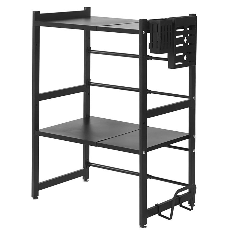 Ράφι δαπέδου για φούρνο μικροκυμάτων, πολυεπίπενο ράφι αποθήκευσης κουζίνας, χάλυβας άνθρακα, OEM λογότυπο, μοντέρνο μινιμαλιστικό στυλ