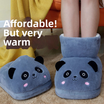 Elektrické vyhrievacie papuče, USB napájanie, vrchná časť z veluru, plastová podrážka, unisex