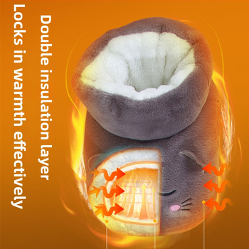 Elektrické vyhrievacie papuče, USB napájanie, vrchná časť z veluru, plastová podrážka, unisex