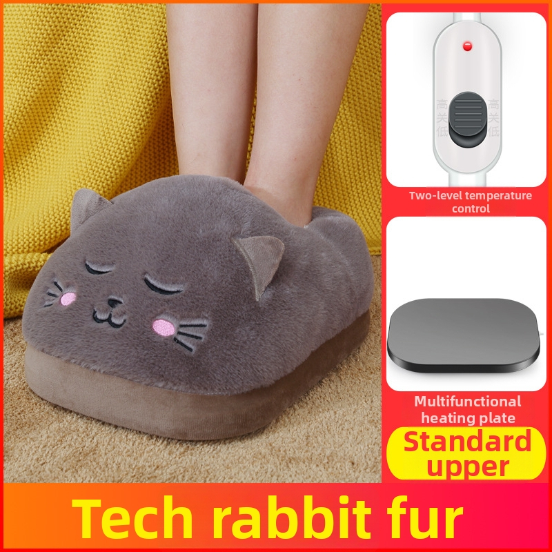 Elektrické vyhrievacie papuče, USB napájanie, vrchná časť z veluru, plastová podrážka, unisex