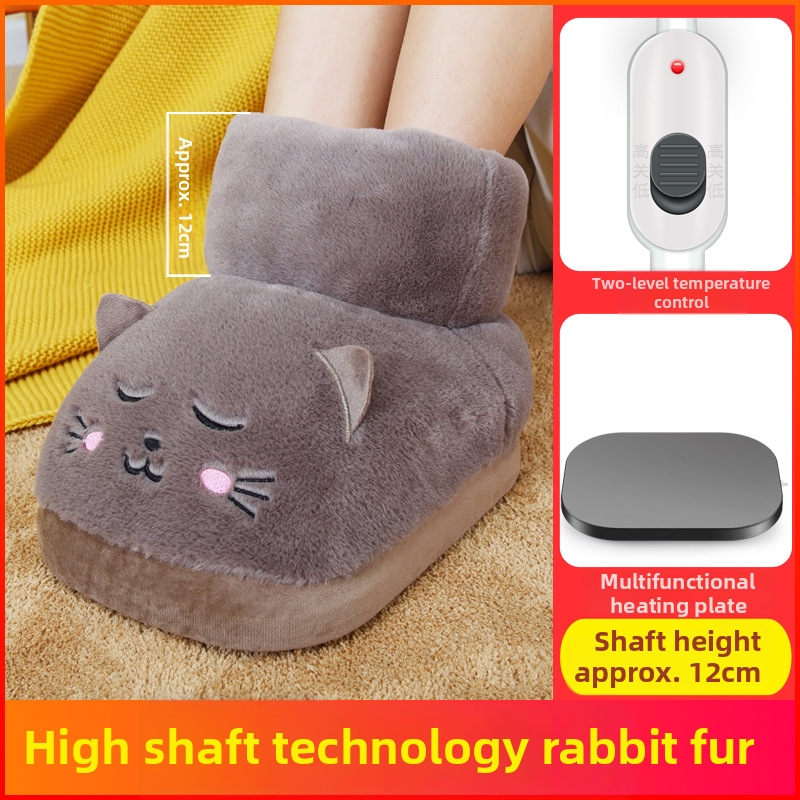 Elektrické vyhrievacie papuče, USB napájanie, vrchná časť z veluru, plastová podrážka, unisex