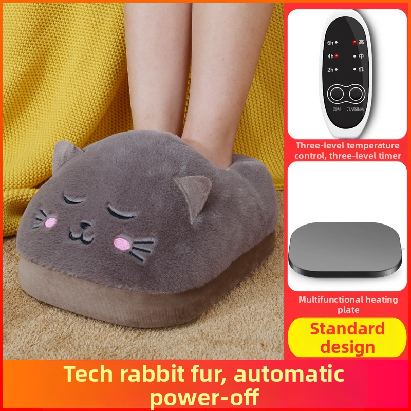 Elektrické vyhrievacie papuče, USB napájanie, vrchná časť z veluru, plastová podrážka, unisex