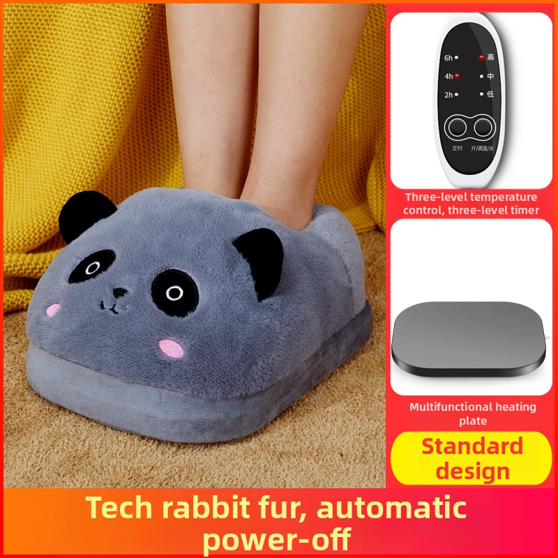 Elektrické vyhrievacie papuče, USB napájanie, vrchná časť z veluru, plastová podrážka, unisex