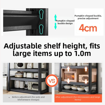 Επιδαπέδιο πολύ-επίπεδο ράφι αποθήκευσης για φούρνο μικροκυμάτων και κατσαρόλες, μεταλλικός, μάρκα Sanwei SW