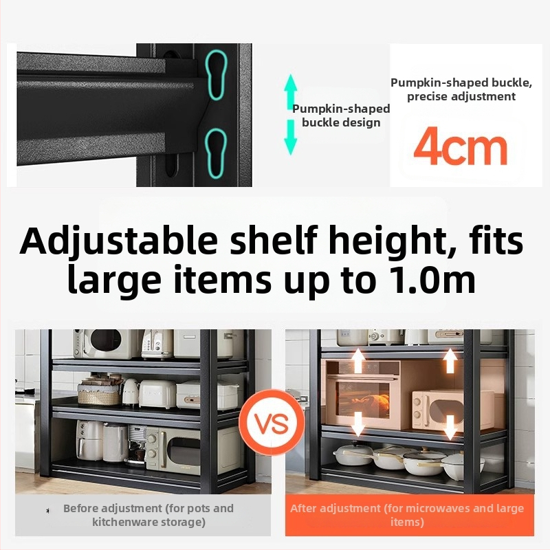 Επιδαπέδιο πολύ-επίπεδο ράφι αποθήκευσης για φούρνο μικροκυμάτων και κατσαρόλες, μεταλλικός, μάρκα Sanwei SW