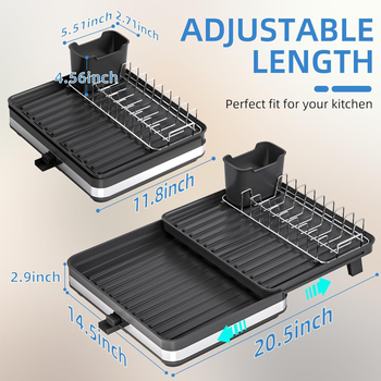 Nothing plastični držač za sudoperu s izvlačnim prostorom za suđe i pribor, moguć ispis logotipa, prilagodljiv, lansiran jesenas 2020