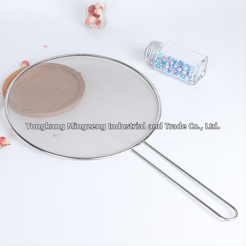 Nerezová oceľová obrazovka proti špliechaniu oleja s výbušne odolným krytom | Mingzeng značka, moderný minimalistický štýl, tlačené logo, prispôsobenie spracovania