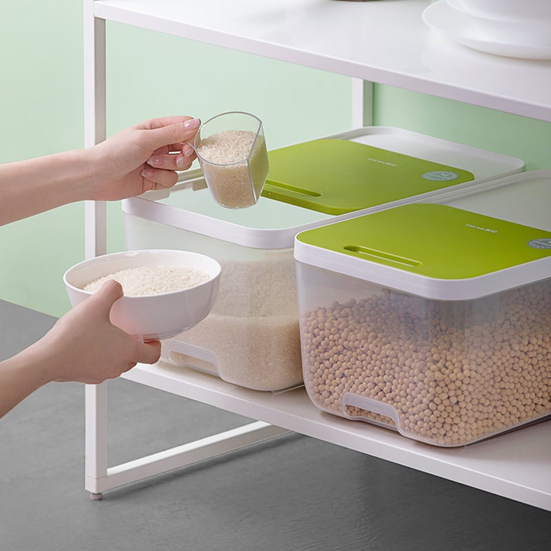 Camellia posuda za skladištenje riže s kliznim poklopcem — zatvorena, otporna na štetne insekte, otporna na vlagu, plast za prehrambenu upotrebu