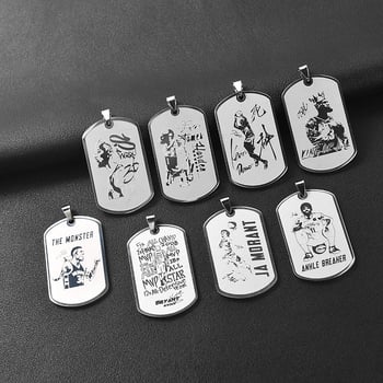 Кулон със звезда за баскетбол — неръждаема стомана, персонализация, печат на лого, спортен аксесоар за баскетбол