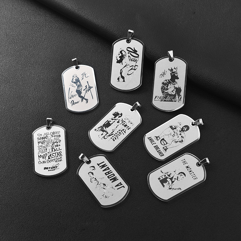 Кулон със звезда за баскетбол — неръждаема стомана, персонализация, печат на лого, спортен аксесоар за баскетбол