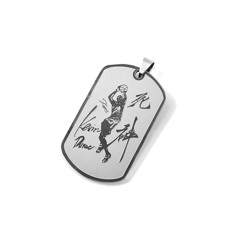 Кулон със звезда за баскетбол — неръждаема стомана, персонализация, печат на лого, спортен аксесоар за баскетбол