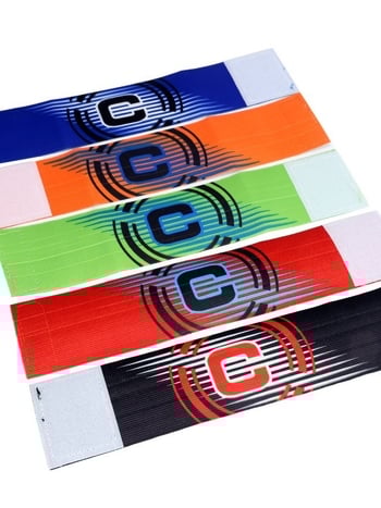 Nylon futball kapitány karpánt Velcroval, C-alakú kialakítás, testre szabható edzőeszköz