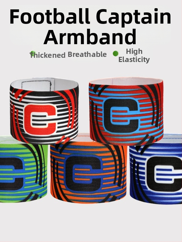 Nylonová kapitánska manžeta na futbal s Velcro, tvaru C, prispôsobiteľná tréningová pomôcka