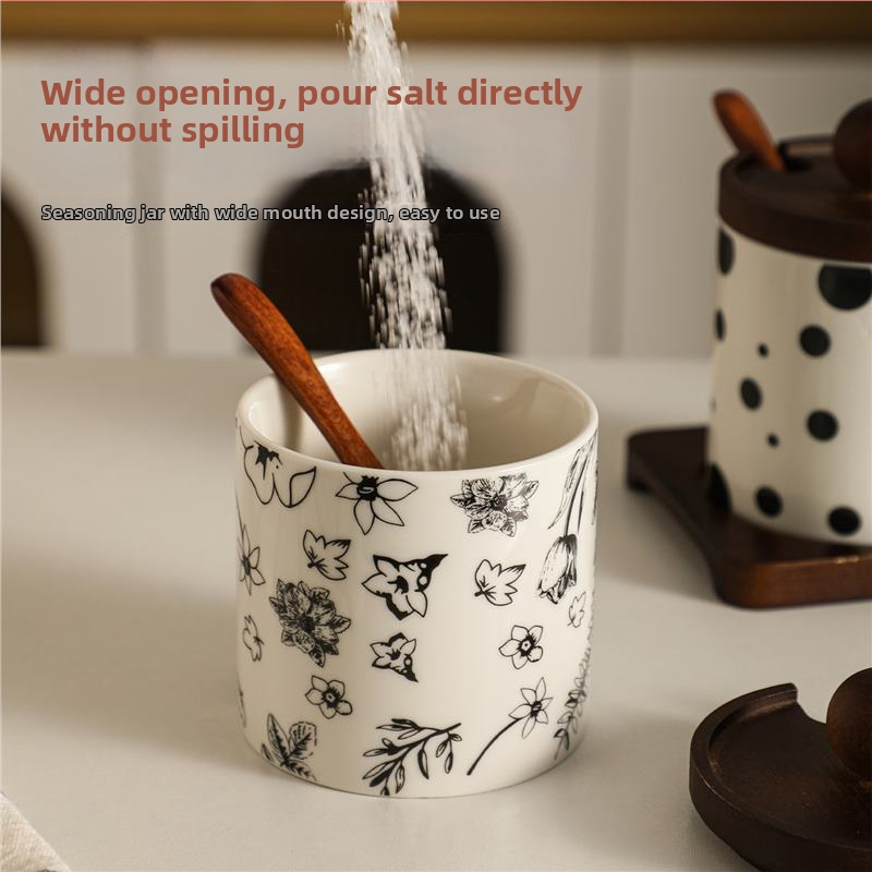 Ceramicni set začina Lida — posuda za sol, posuda za čili i žlica, kuhinja, stil laganog luksuza