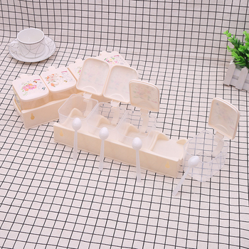 Set de patru cutii pentru condimente, suport din plastic multifuncțional pentru condimente solide, stil nou chinezeasc