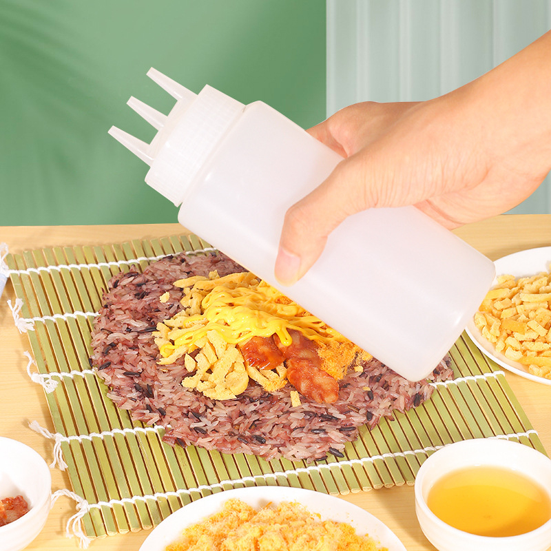 Bočica za sos s tri otvora, plastična boca za salatu, alati za oblikovanje rižinih kuglica i sushi, japanski stil