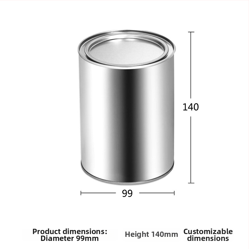 Okrugla metalna kutija za hranu s UV otiskom, kapaciteta 10000, otisnut logotip