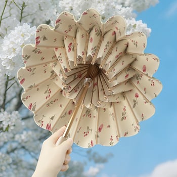 Ομπρέλα με 16 ακτίνες, τριών τμημάτων κατασκευή, για ήλιο και βροχή, ακτίνες από κράμα, σκληρή ξύλινη λαβή