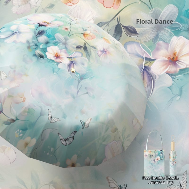 Ομπρέλα με 16 ακτίνες, τριών τμημάτων κατασκευή, για ήλιο και βροχή, ακτίνες από κράμα, σκληρή ξύλινη λαβή