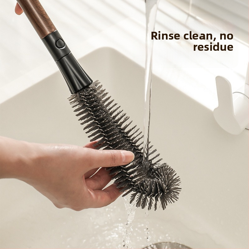 Четка за почистване на чаши и бутилки с меки четина, многофункционална, гъвкава и с дълга дръжка