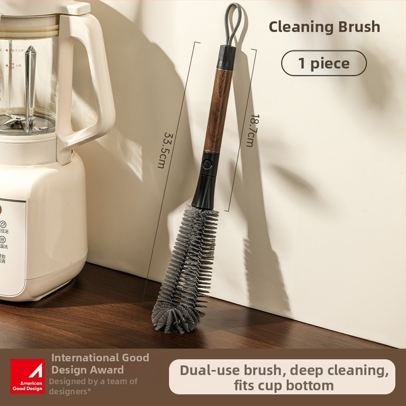 Четка за почистване на чаши и бутилки с меки четина, многофункционална, гъвкава и с дълга дръжка