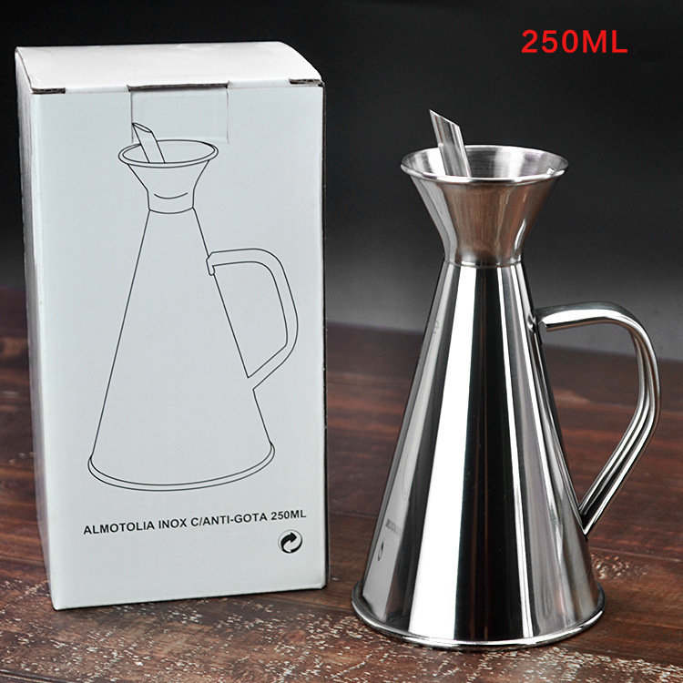Nehrđajući čelični posuda za ulje, s velikim kapacitetom i oglednim završnim slojem, vodonepropusna, kontrola protoka ulja, posuda za začine, kuhinjski pribor