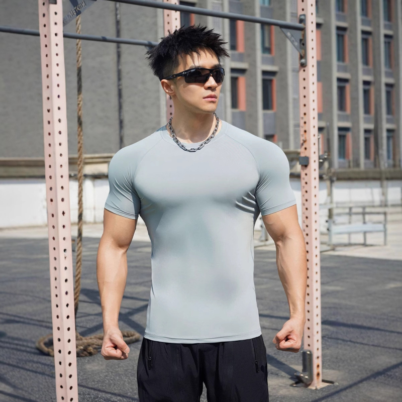 Muška sportska majica kratkih rukava, leisure stil, pull-over, mat tkanina, 90% poliester, 180 g, za sportske aktivnosti