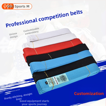 Centură de clasament pentru Taekwondo/Judo, din bumbac, model în dungi sau uniform, căptușeală din bumbac, potrivită pentru antrenamente