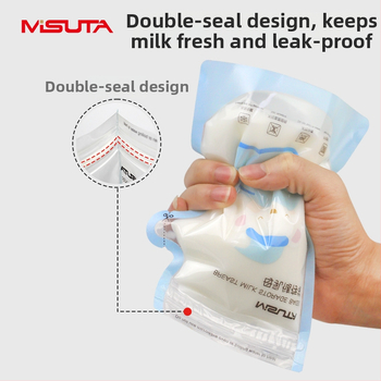 Misuta vrecko na uskladnenie materského mlieka, teplotne citlivá čerstvosť, 250 ml, PE+PET