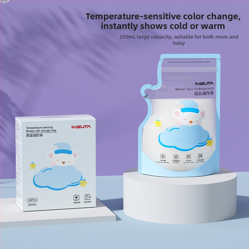 Misuta vrecko na uskladnenie materského mlieka, teplotne citlivá čerstvosť, 250 ml, PE+PET