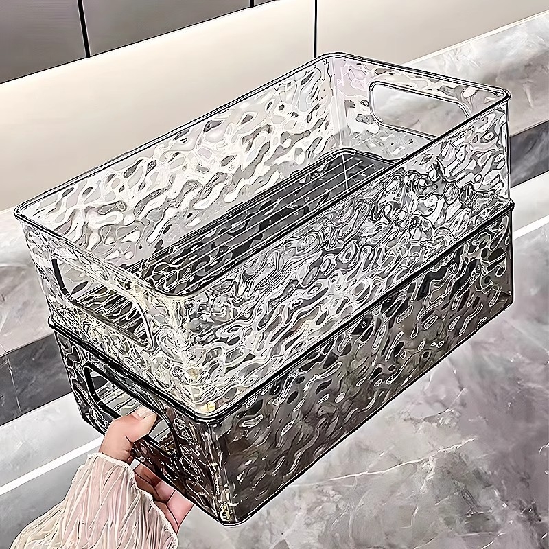 Prozirna PET kutija za pohranu s držalom, kapacitet 18 L, moderni minimalistički dizajn za kozmetiku i nakit