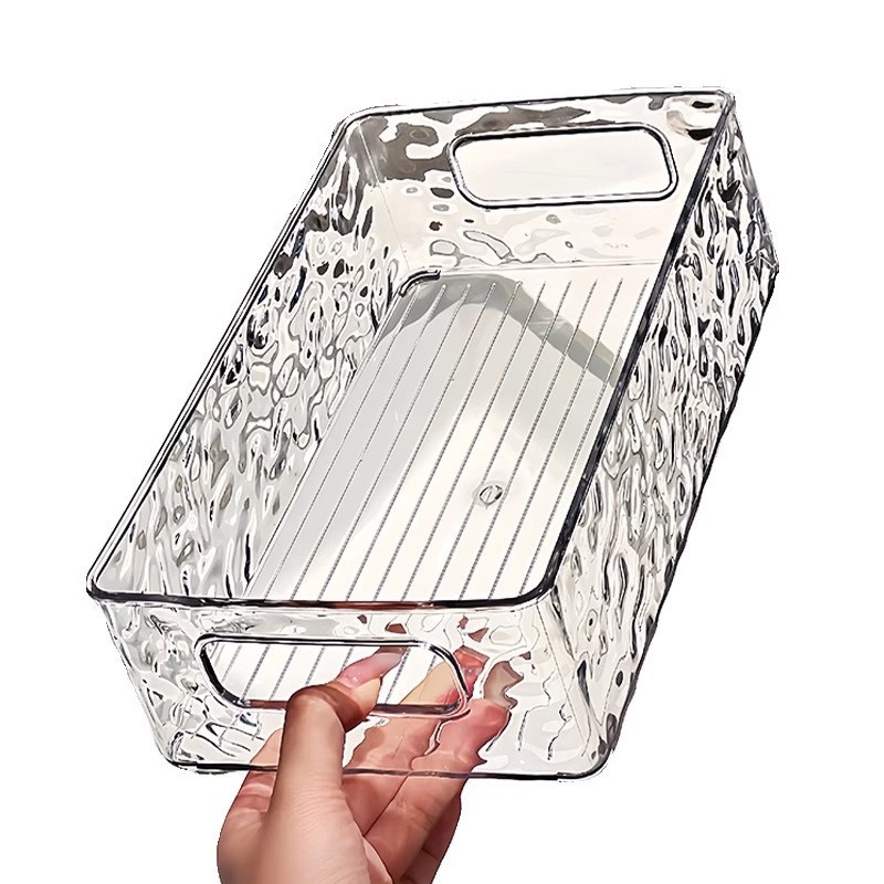 Prozirna PET kutija za pohranu s držalom, kapacitet 18 L, moderni minimalistički dizajn za kozmetiku i nakit