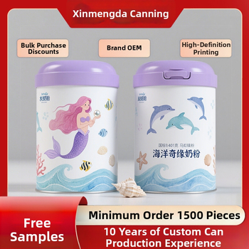 Okrugla limenka od pleh ploče za mlijeko u prahu, offset tisak i utisnuti logotip, kapacitet 60