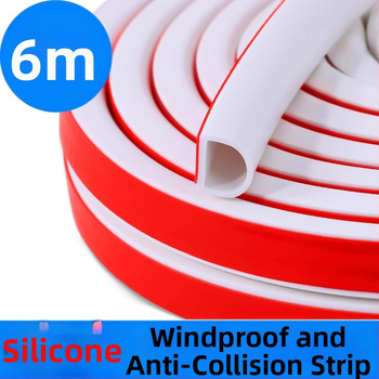 Silikónové tesnenia na dvere a okná, samolepiace, zvukovo izolujúce, odolné voči opotrebeniu, tvrdosť 65, značka Qunwo