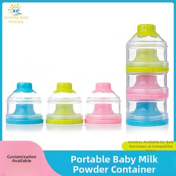 Βρεφικό μεταφερόμενο κουτί γάλακτος με τρία διαμερίσματα και ανεξάρτητες θήκες, αποσπώμενος σχεδιασμός, PP υλικό, απλός στυλ, διαθέσιμο ιδιωτικής ετικέτας