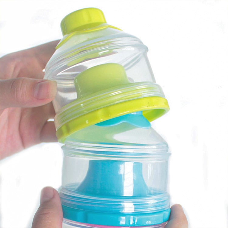 Βρεφικό μεταφερόμενο κουτί γάλακτος με τρία διαμερίσματα και ανεξάρτητες θήκες, αποσπώμενος σχεδιασμός, PP υλικό, απλός στυλ, διαθέσιμο ιδιωτικής ετικέτας