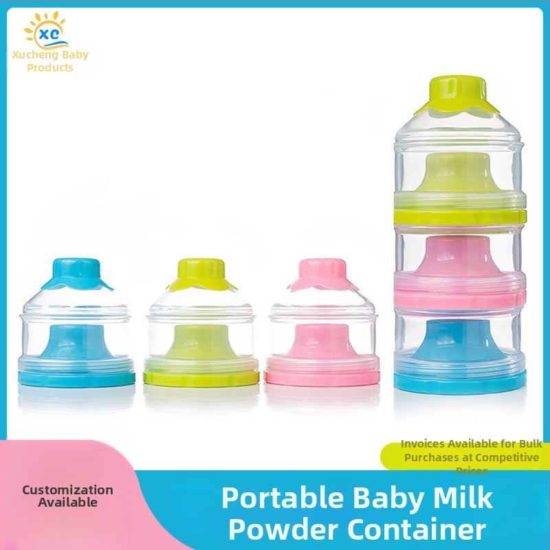 Βρεφικό μεταφερόμενο κουτί γάλακτος με τρία διαμερίσματα και ανεξάρτητες θήκες, αποσπώμενος σχεδιασμός, PP υλικό, απλός στυλ, διαθέσιμο ιδιωτικής ετικέτας