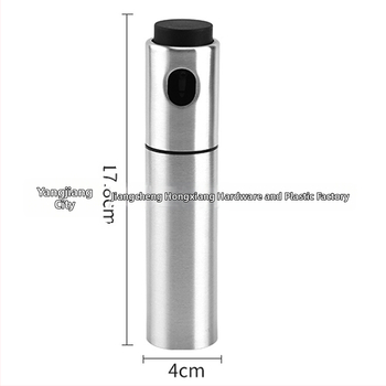 Nehrdzavejúcej ocele olejové rozprašovacie fľaša, spray typ, s automatickým otváraním a zatváraním, moderný minimalistický dizajn, s logom