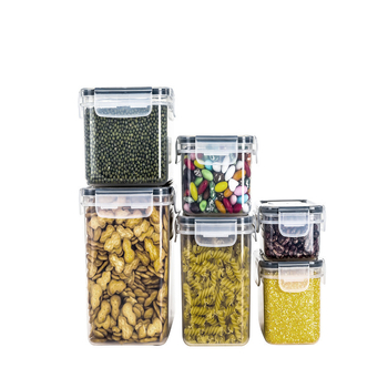 19-частен комплект пластмасови запечатващи буркани за хранително съхранение на захар, мляко на прах и сухи продукти, влагозащитни