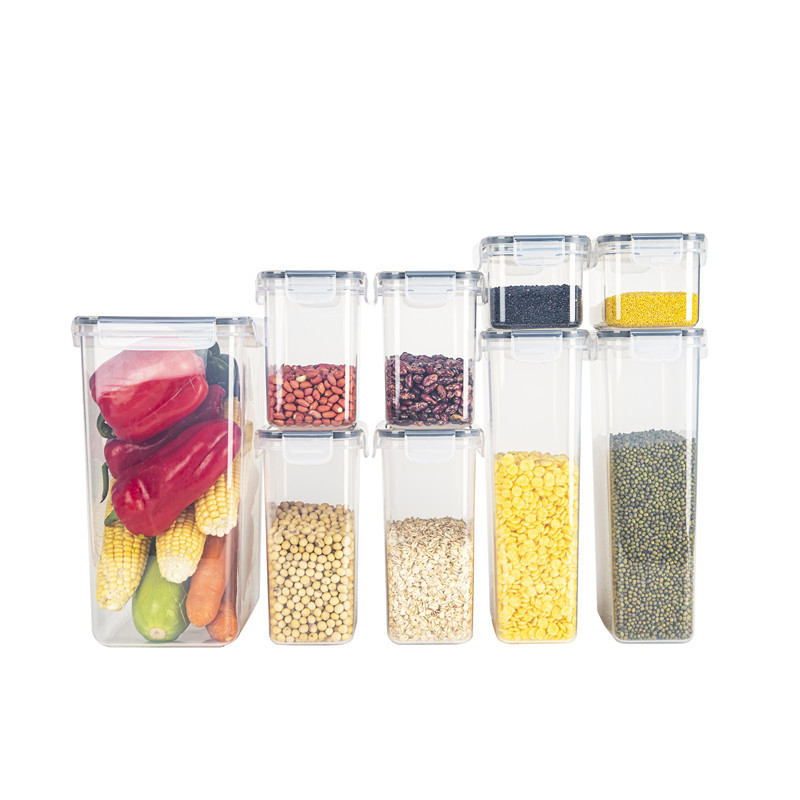 19-частен комплект пластмасови запечатващи буркани за хранително съхранение на захар, мляко на прах и сухи продукти, влагозащитни