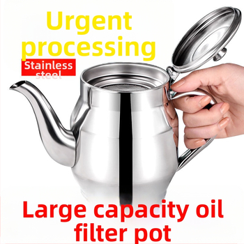 Nerezový olejový kontajner s proti úniku, veľká kapacita, kuchynský zásobník oleja s filtráciou sieťou, potravinárska kvalita, hrubší nádrž na olej