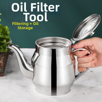 Nerezový olejový kontajner s proti úniku, veľká kapacita, kuchynský zásobník oleja s filtráciou sieťou, potravinárska kvalita, hrubší nádrž na olej