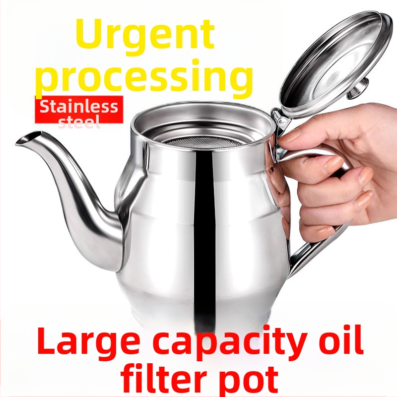 Nerezový olejový kontajner s proti úniku, veľká kapacita, kuchynský zásobník oleja s filtráciou sieťou, potravinárska kvalita, hrubší nádrž na olej