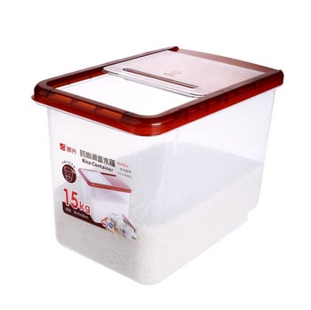 Kutija za skladištenje riže s kliznim poklopcem, PP plastika, 15 kg kapaciteta