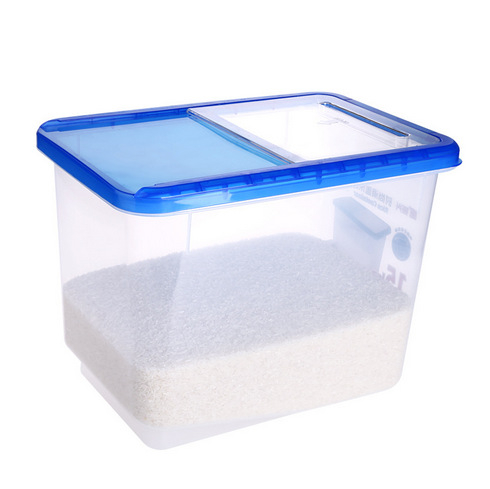 Kutija za skladištenje riže s kliznim poklopcem, PP plastika, 15 kg kapaciteta